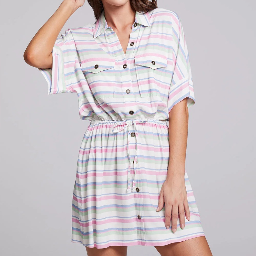 Chaser Carmela Positano Stripe Mini Dress